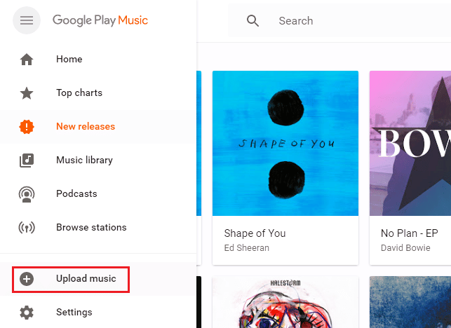 upload music Google Play Music desktop app