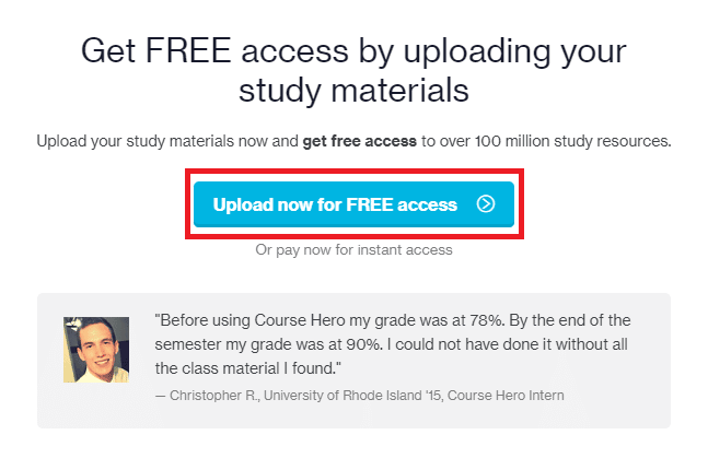upload now for free access | How to Cancel Course Hero Subscription
