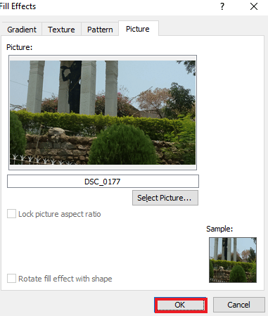 Upload picture and click ok