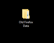 Upon refreshing your browser, your old Firefox profile will be placed on your desktop with a folder named Old Firefox Data
