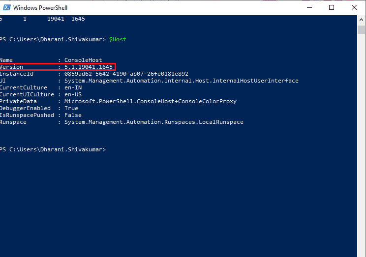 Use Host Command. How to Check PowerShell Version in Windows 10