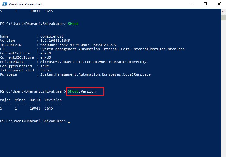 Use Host.Version Command. How to Check PowerShell Version in Windows 10