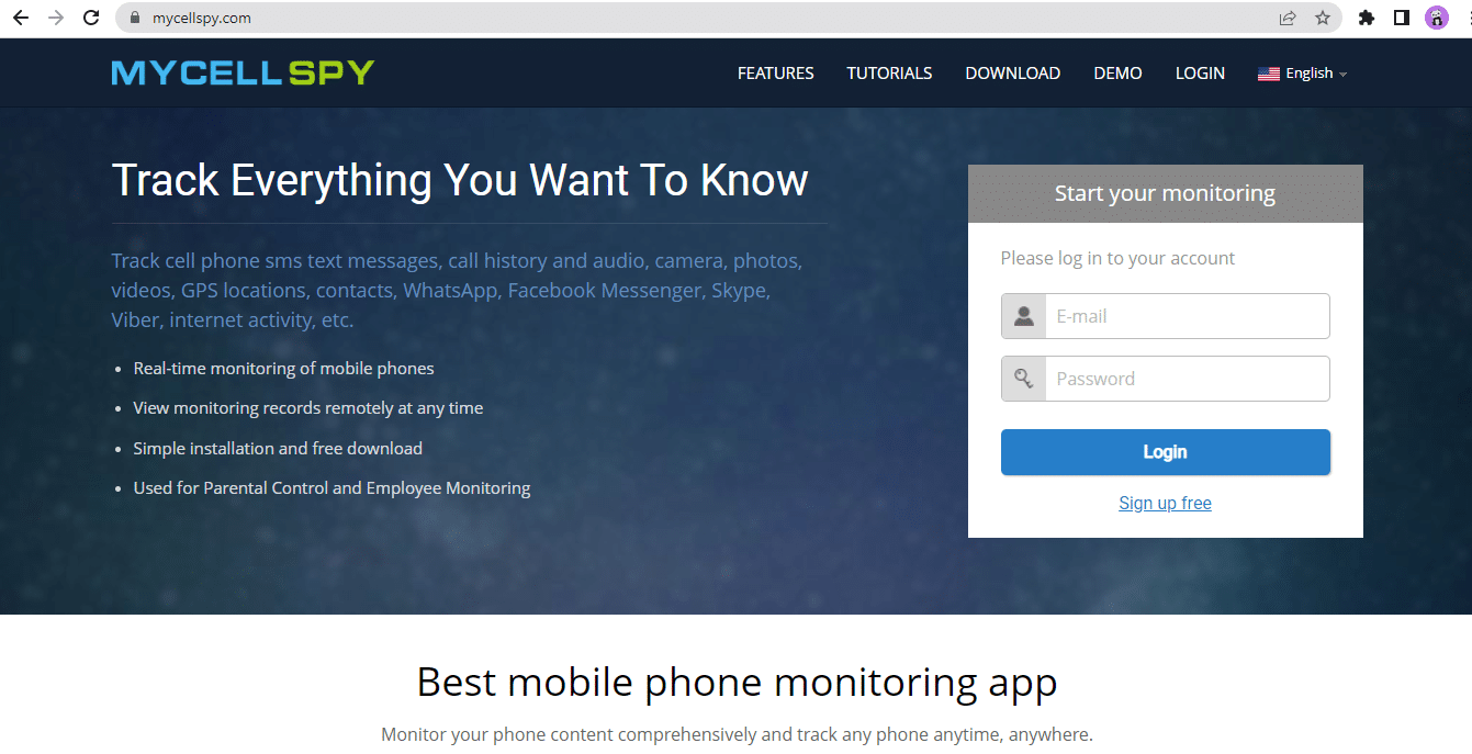 Use My Cell Spy to track phone calls and text messages remotely.