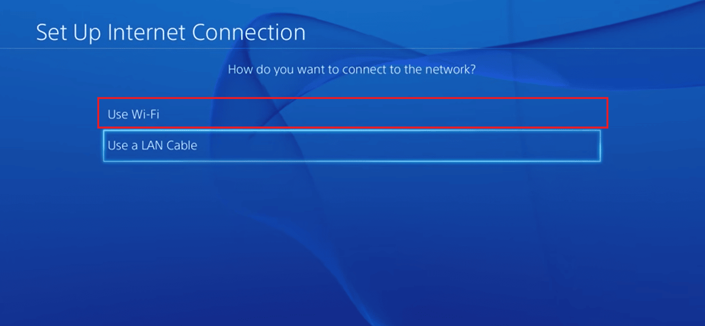 use wifi on ps4