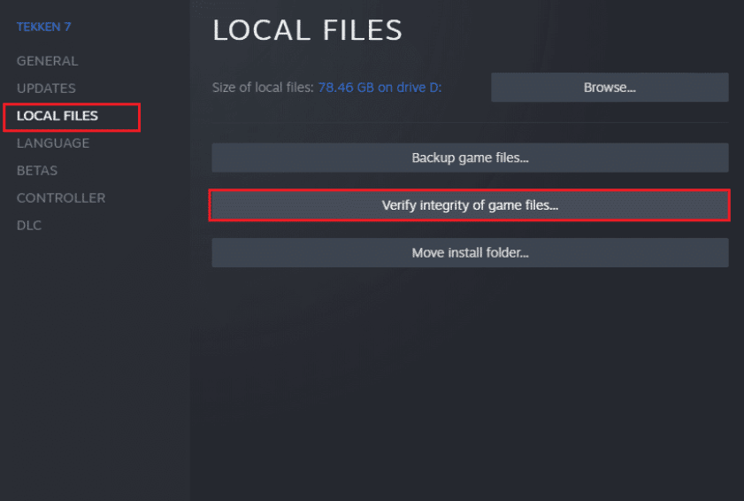 Verify the Integrity of Game files