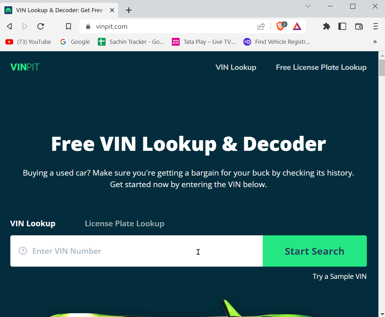 VINpit homepage | How to Find Registered Owner of Vehicle for Free
