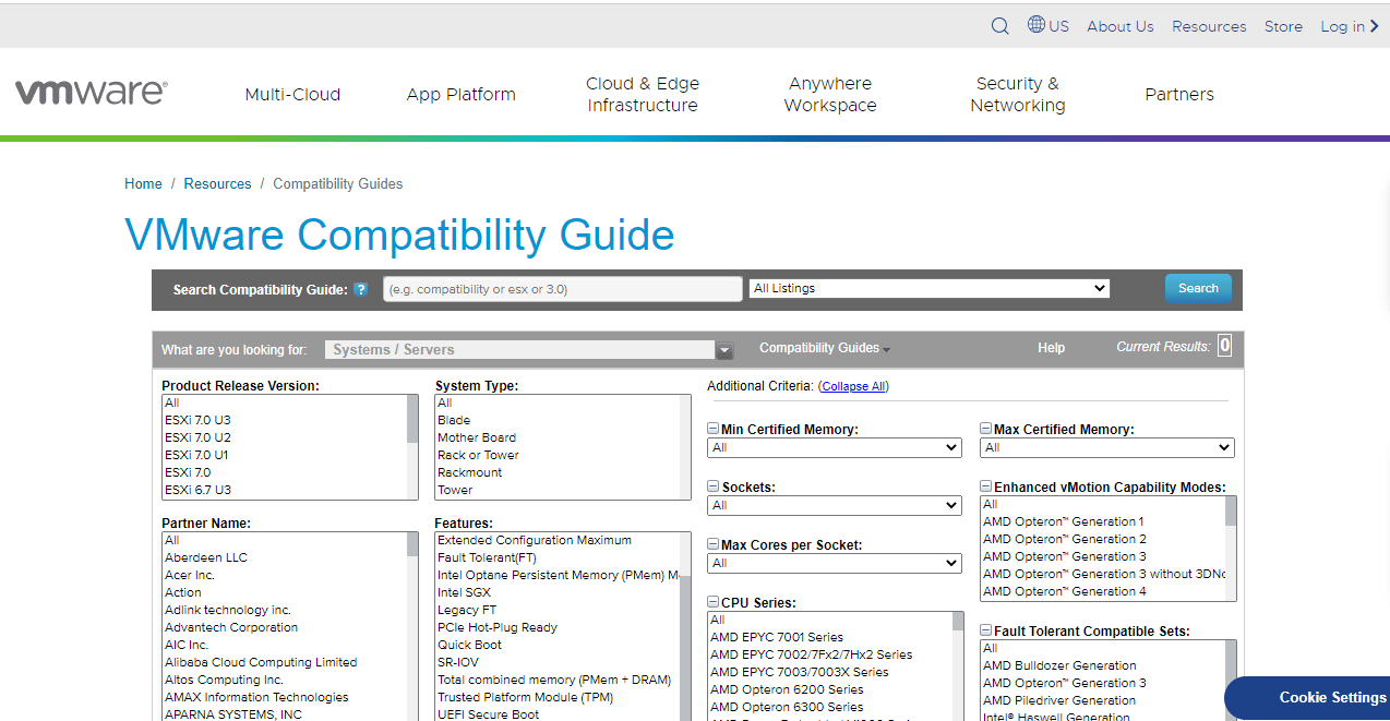 Водич за компатибилност на VMware
