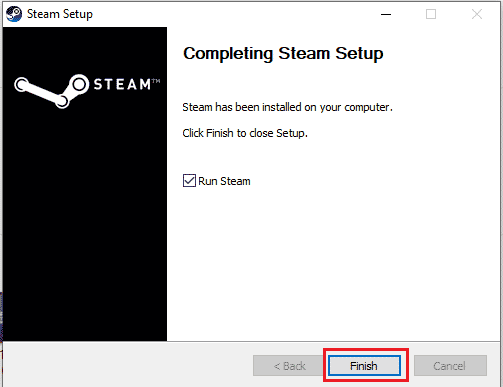 Περιμένετε να εγκατασταθεί ο πελάτης Steam και κάντε κλικ στο Τέλος