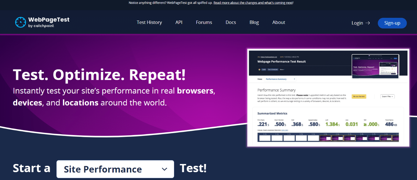 WebPageTest. Top 34 Best Web Testing Tool