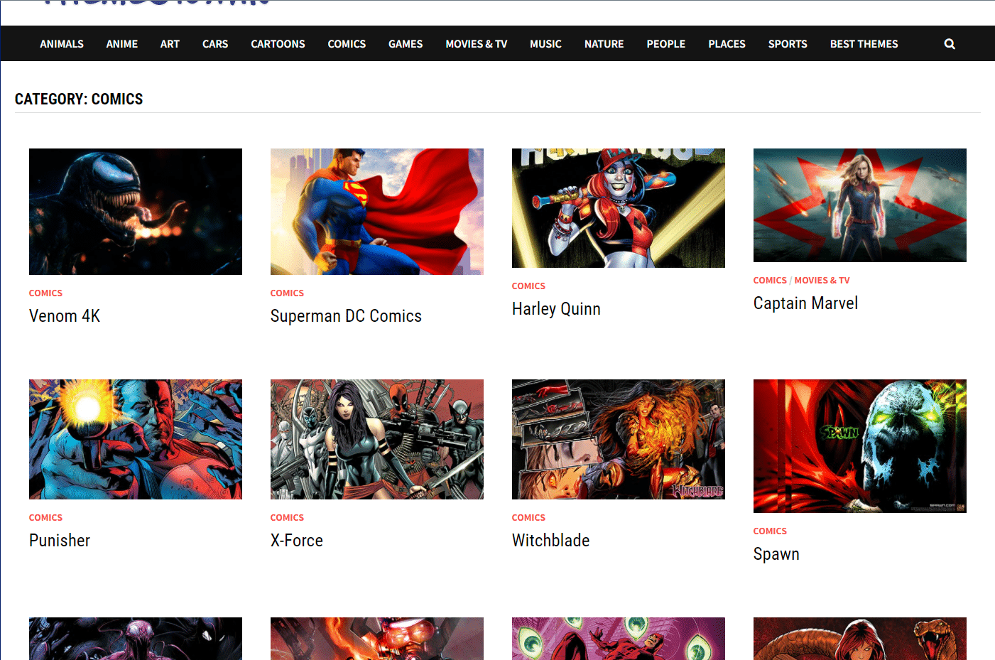 category comics | free Windows 10 themes