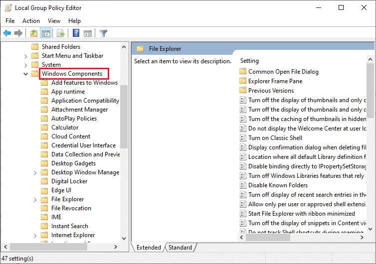 windows component folder in local group policy editor. Fix Windows Store Error 0x80240024