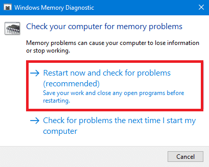 DIAgnostik Memori Windows. Perbaiki Kesalahan Layar Biru Windows 10