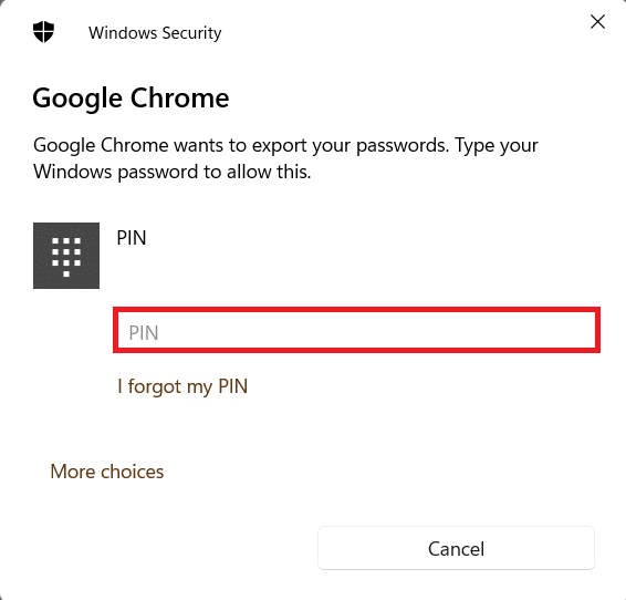 Windows Security prompt