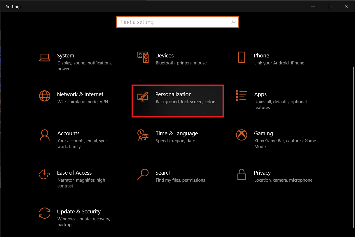 Windows Settings page. How to Fix Taskbar Showing in Fullscreen on Windows 10