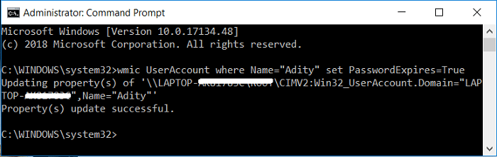 wmic UserAccount where Name=Username set PasswordExpires=True | Enable or Disable Password Expiration in Windows 10
