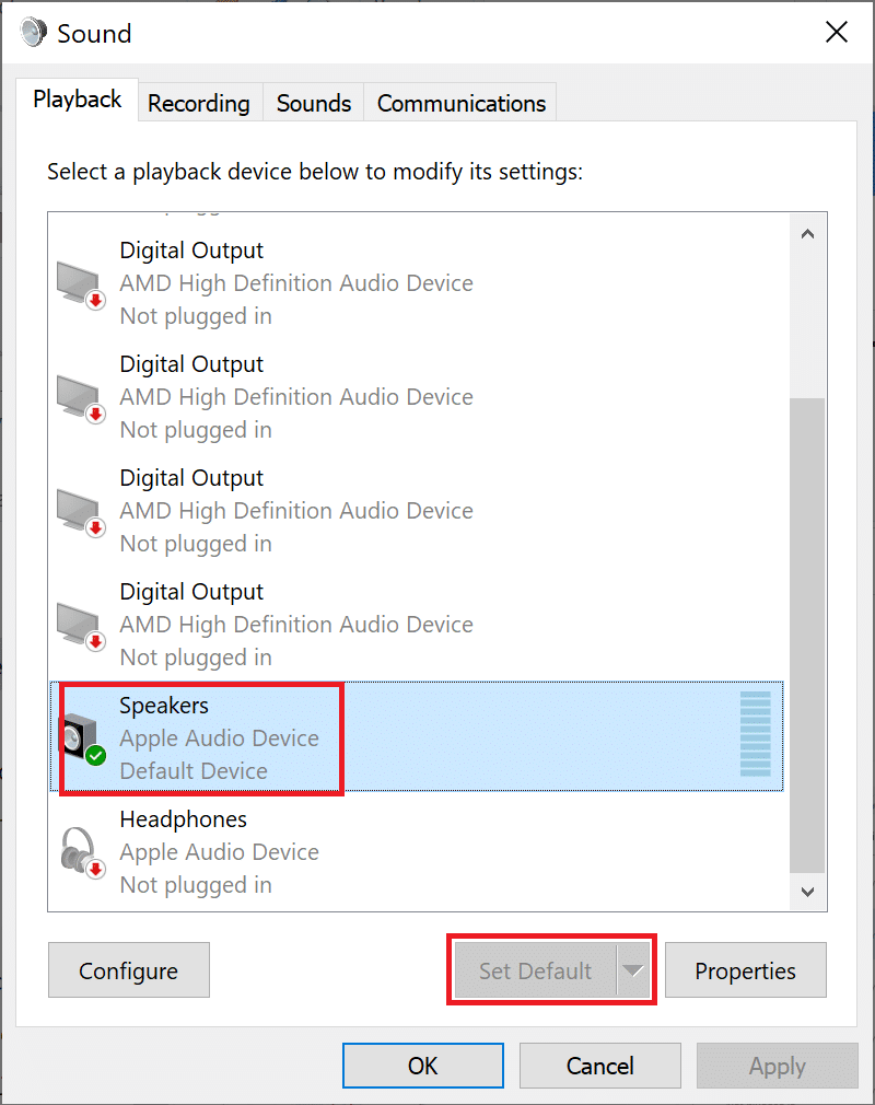 select Set Default | How to Fix OBS not Capturing Game Audio