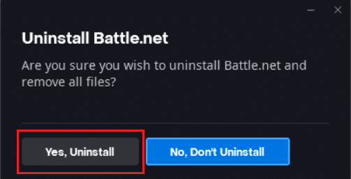 Yes, Uninstall option. Fix Battle.net Update stuck at 0% in Windows 10