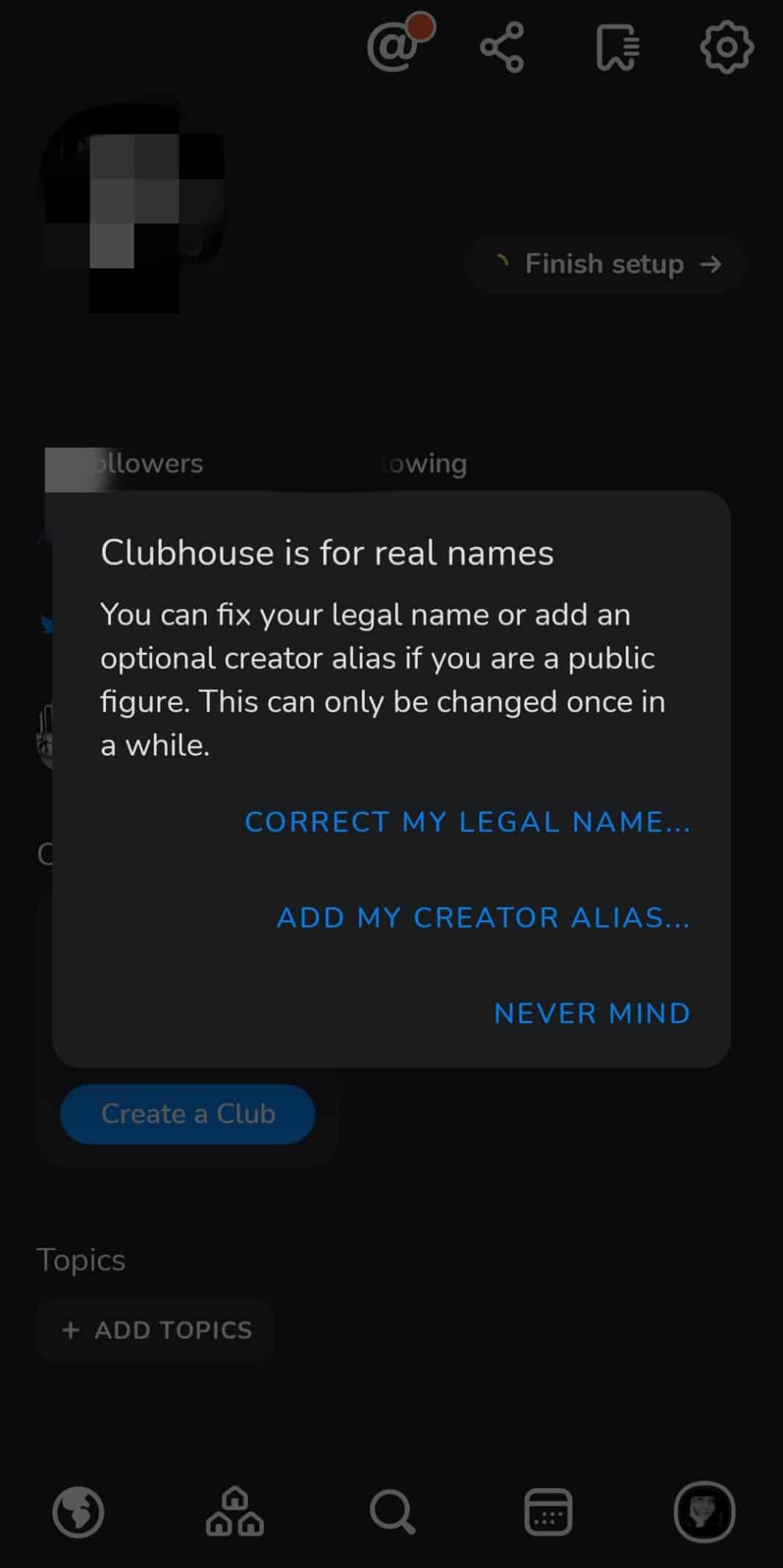 You can choose either of these three options to change your name. Remember you can only change the name once in a while. | change your name on Clubhouse