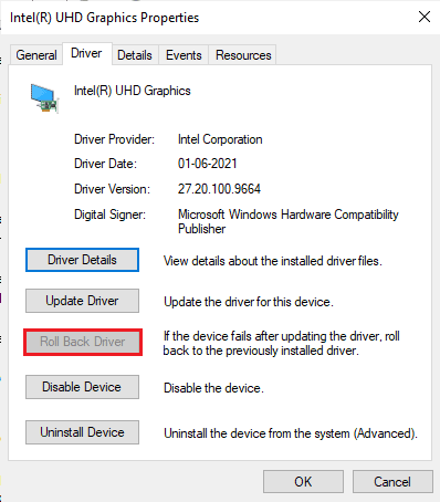 Roll Back driver. Fix WOW51900309 Error in Windows 10
