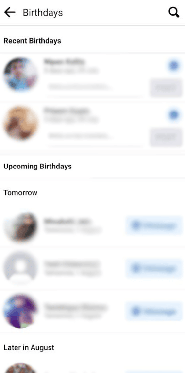 you can easily view all upcoming birthdays