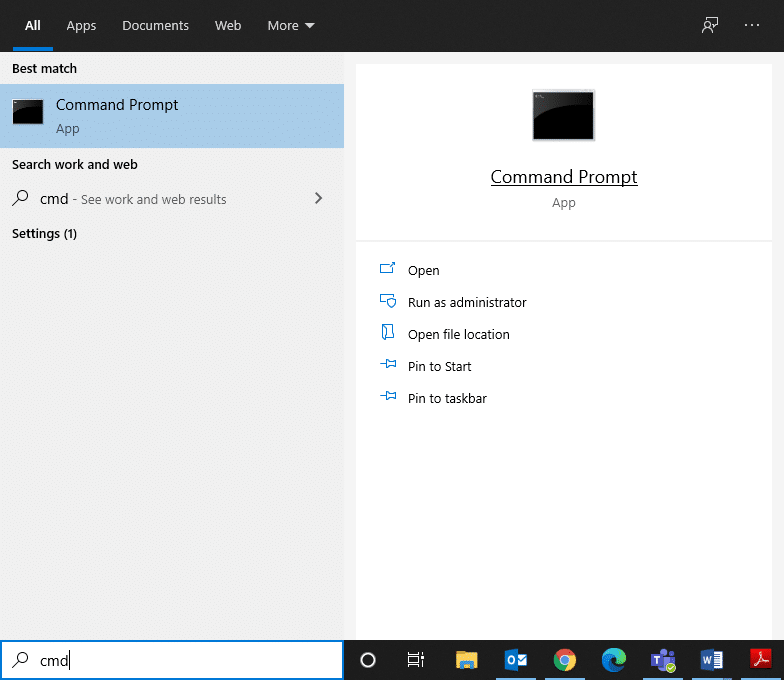 You can launch the Command Prompt by going to the search menu and typing either command prompt or cmd.
