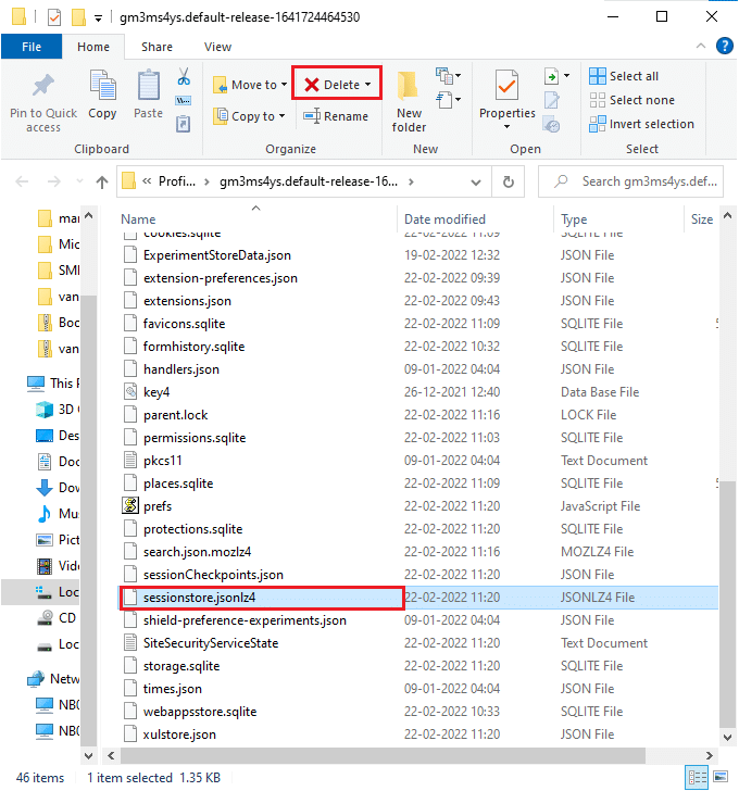 You can see files similar to sessionstore.jsonlz4 only if you have closed all the Firefox processes. Fix Firefox is Not Responding