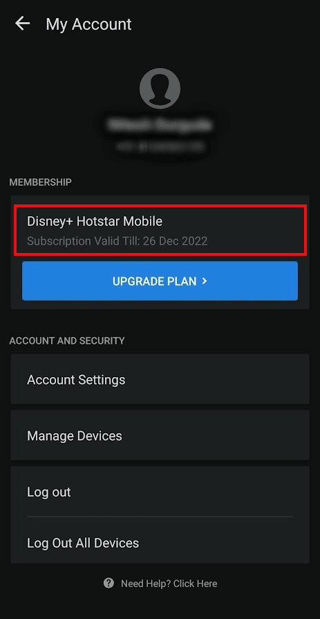you can see your Active subscription valid till date under the MEMBERSHIP section | How Do You Cancel Your Disney Plus Account