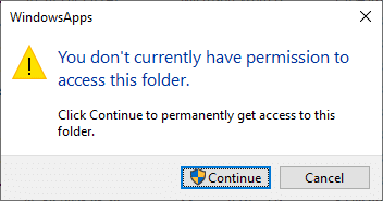 You don’t currently have permission to access this folder. Click Continue to permanently get access to this folder. Where Does Microsoft Store Install Games