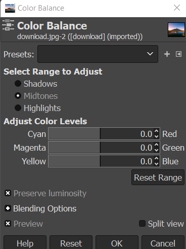 You may modify the colour of the image by adjusting the colour levels bars. How to Replace Color GIMP