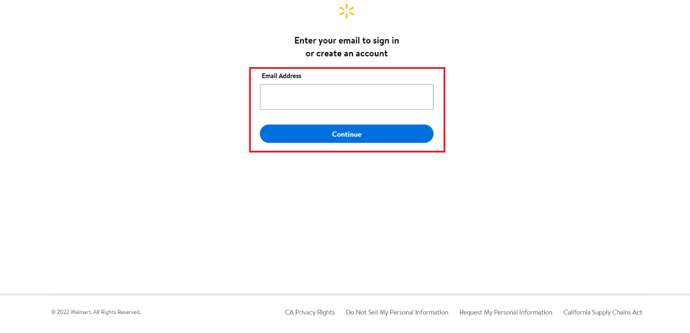 You need to enter your email address and click on Continue | How to Cancel Walmart Plus Subscription