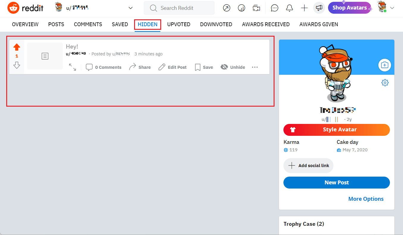 you will see all your and other hidden posts | How to See Hidden Posts on Reddit