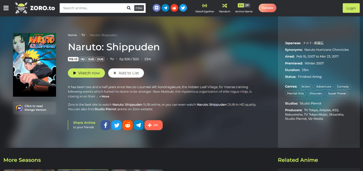 Zoro. 21 Best Website to Watch Naruto Shippuden