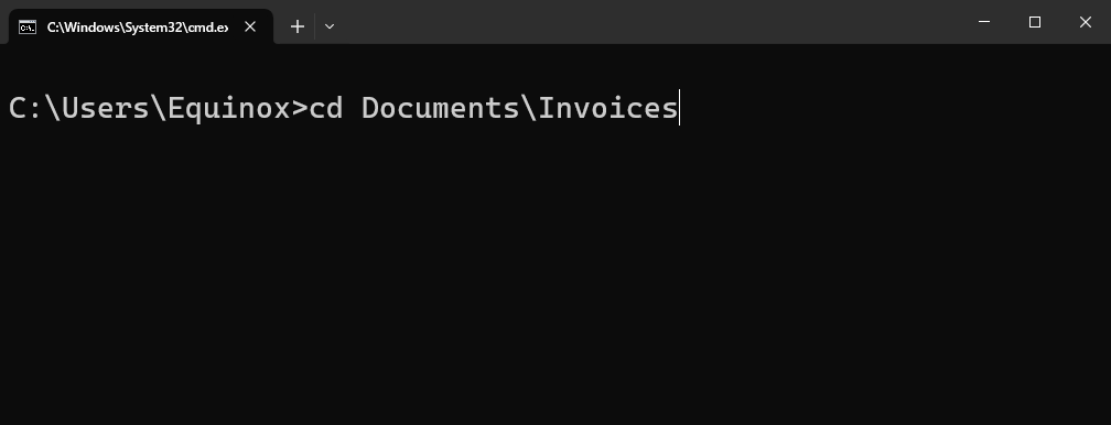Open the "DocumentsInvoices" folder directly. 