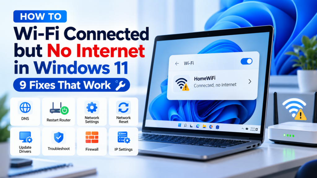 Windows 11 Wi-Fi connected but no internet troubleshooting guide
