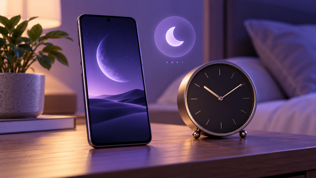 Phone and clock representing scheduled Focus — conceptual illustration