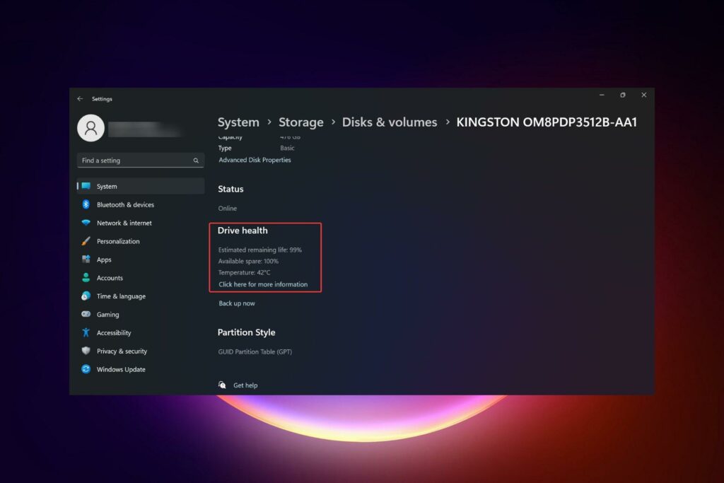 check SSD health Windows 11